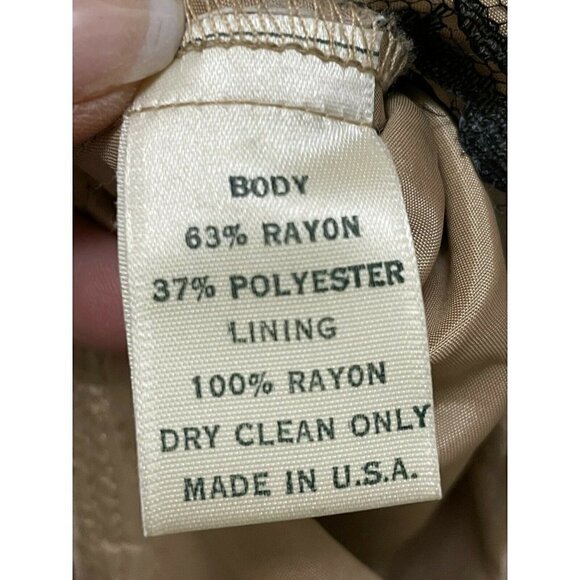 Women's Elizabeth Wayman New York Black Lace Shift Dress Tan Lining Size 6 - Picture 7 of 7